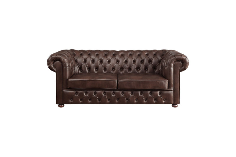 Tiverton Brown Faux Leather Living Room Set - Gate FurnitureLiving Room Set
