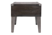 Todoe Dark Gray End Table with USB Ports & Outlets - Gate FurnitureEnd Table