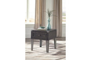 Todoe Dark Gray End Table with USB Ports & Outlets - Gate FurnitureEnd Table