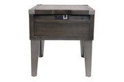 Todoe Dark Gray End Table with USB Ports & Outlets - Gate FurnitureEnd Table