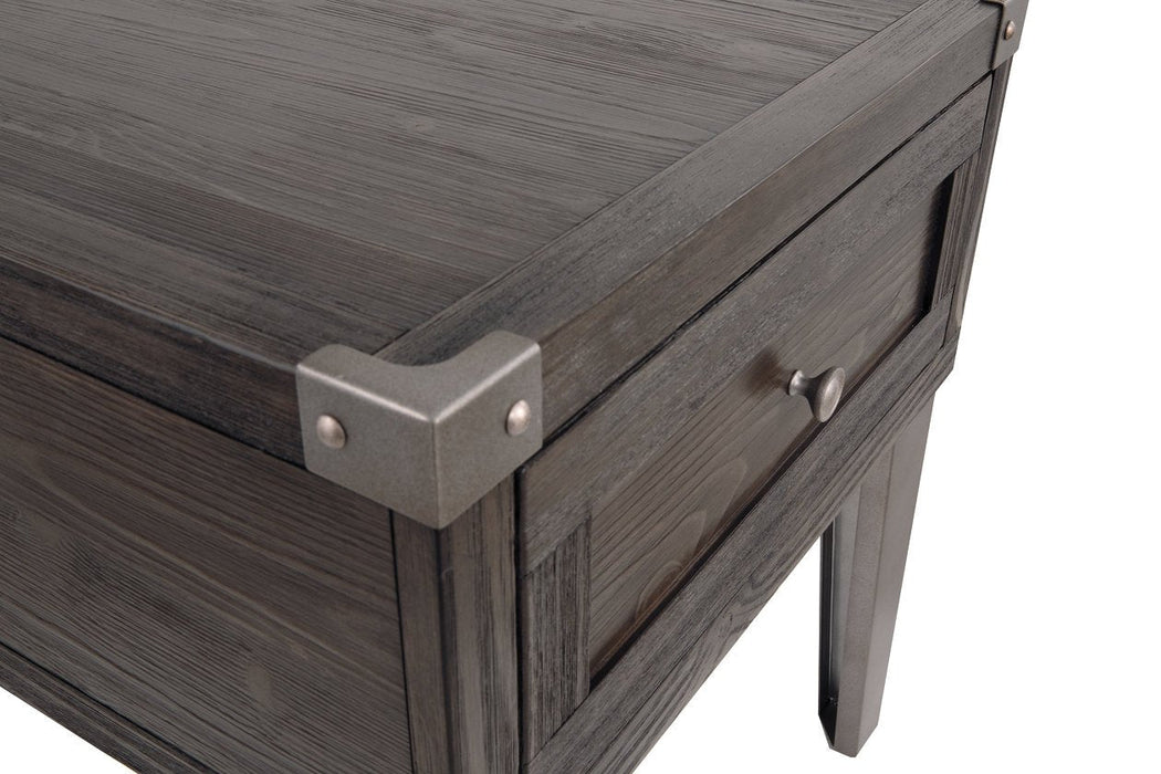 Todoe Dark Gray End Table with USB Ports & Outlets - T901-3 - Gate Furniture