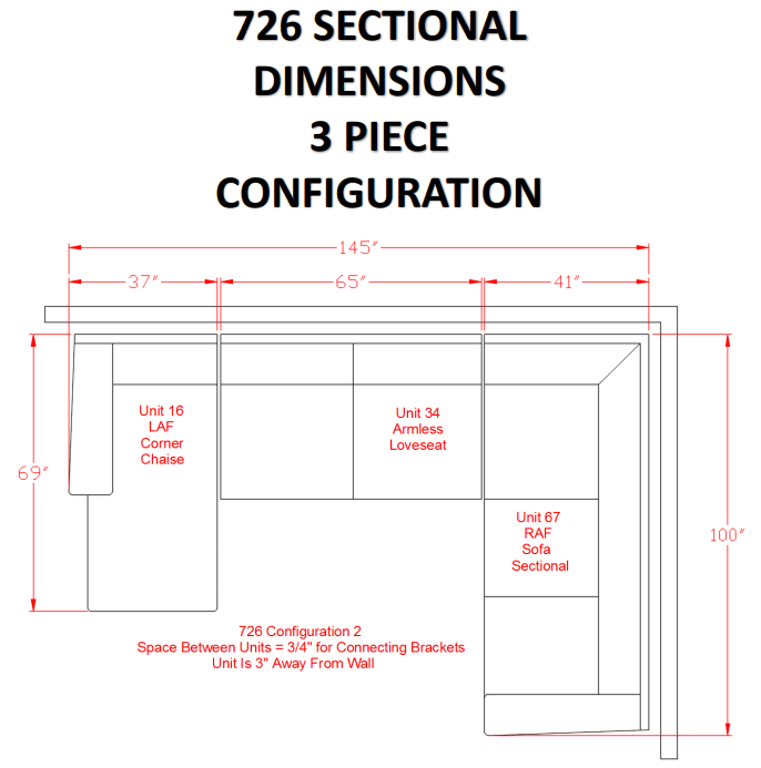 Tracling Slate LAF Sectional - Gate Furniture