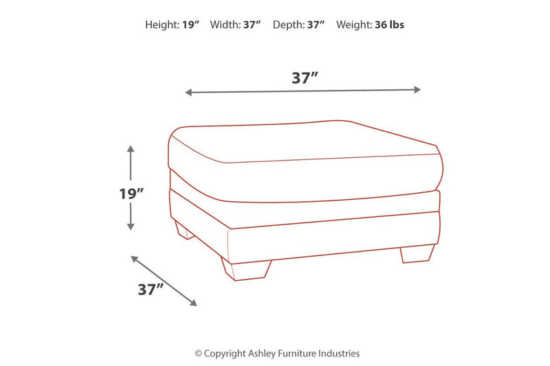 Tracling Slate Oversized Ottoman - Gate FurnitureOttoman