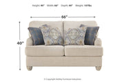 Traemore Linen Loveseat - Gate FurnitureLoveseat