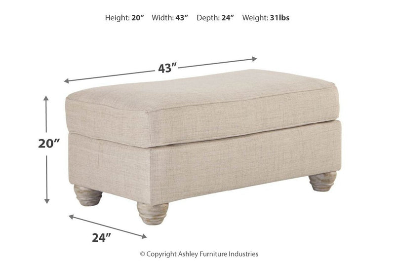 Traemore Linen Ottoman - Gate FurnitureOttoman