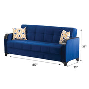 Trenton 85 in. Convertible Sleeper Sofa in Blue with Storage - Gate FurnitureSleeper Sofa