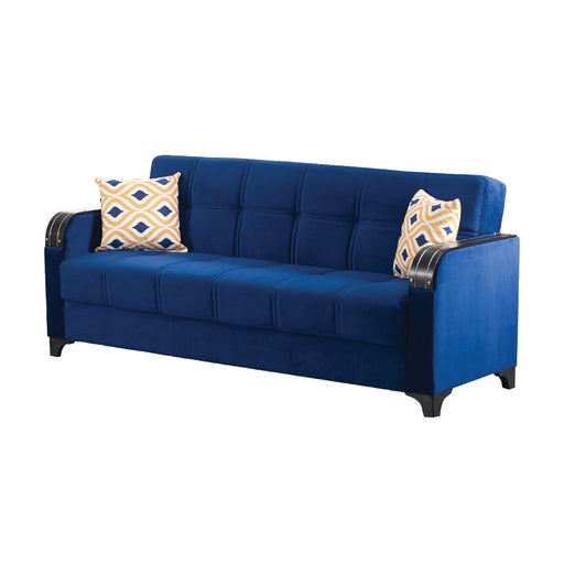 Trenton 85 in. Convertible Sleeper Sofa in Blue with Storage - Gate FurnitureSleeper Sofa