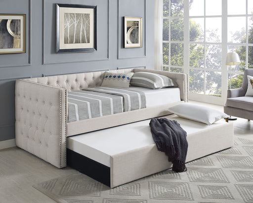 Trina Ivory Twin Daybed with Trundle - Gate Furniture