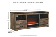 Trinell Brown 63" TV Stand with Electric Fireplace - Gate FurnitureTV Stand