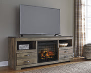 Trinell Brown Large TV Stand w/Fireplace Option - Gate FurnitureTV Stand