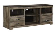 Trinell Brown Large TV Stand w/Fireplace Option - Gate FurnitureTV Stand