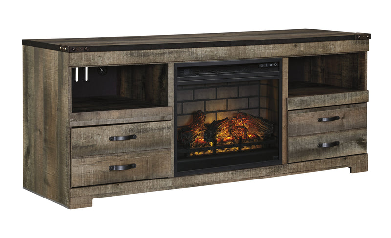 Trinell Brown Large TV Stand w/Fireplace Option - Gate FurnitureTV Stand