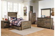 Trinell Brown Twin Panel Bed with 1 Large Storage Drawer - Gate FurnitureTwin Bed