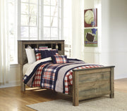 Trinell Brown Twin Panel Bookcase Bed - Gate FurnitureTwin Bed