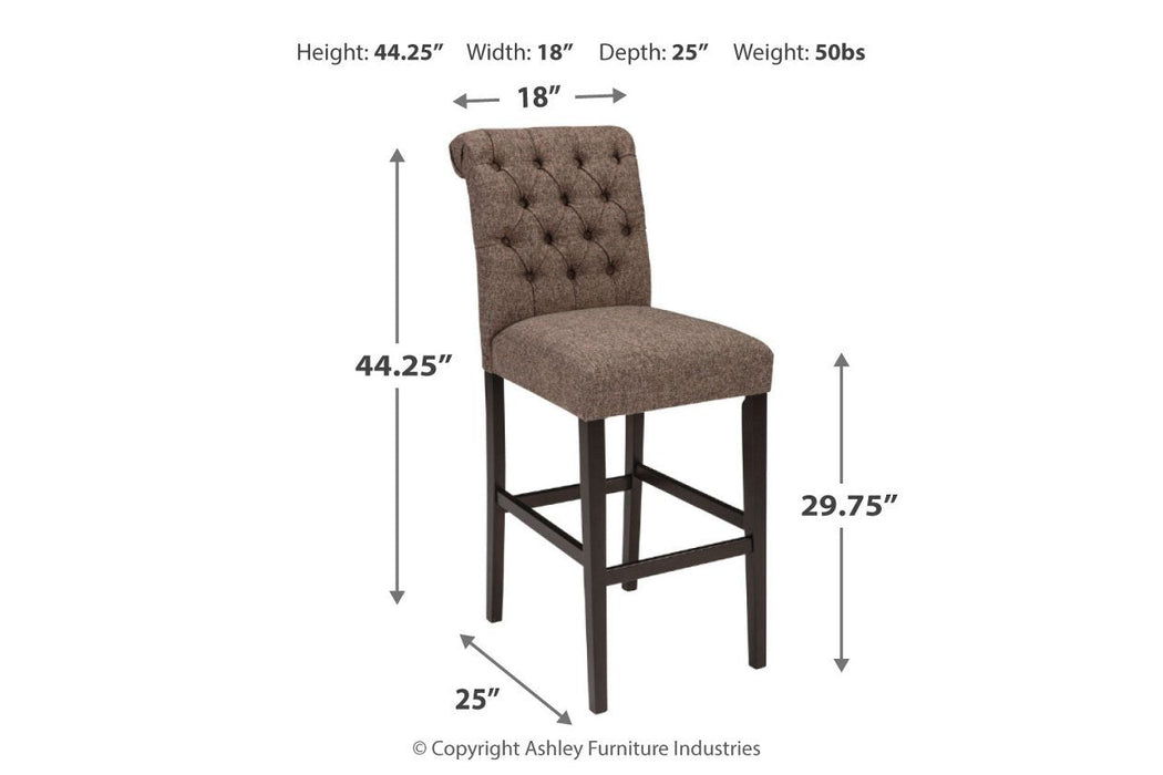 Tripton Graphite Bar Height Bar Stool - D530-230 - Gate Furniture