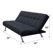 Troy 72 in. Convertible Sleeper Sofa in Black - Gate FurnitureSleeper Sofa