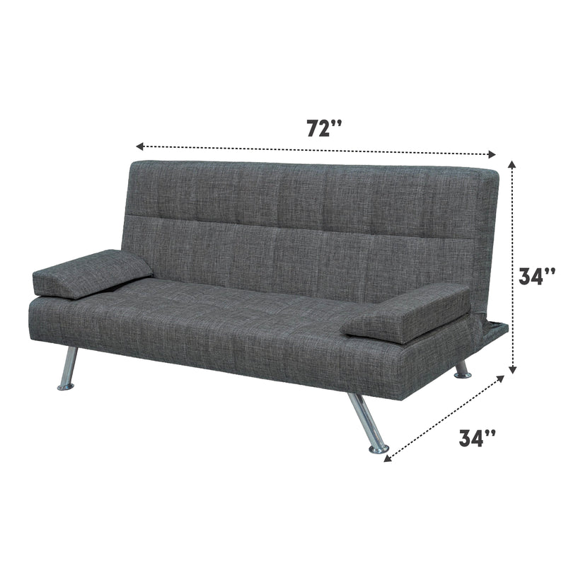 Troy 72 in. Convertible Sleeper Sofa in Gray - Gate FurnitureSleeper Sofa
