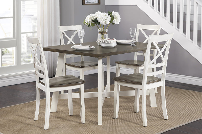 Troy Antique White 5 - Piece Dining Set - Gate FurnitureDining Room Set