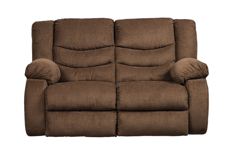 Tulen Chocolate Reclining Loveseat - Gate FurnitureLoveseat