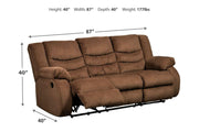 Tulen Chocolate Reclining Sofa - Gate FurnitureReclining Sofa