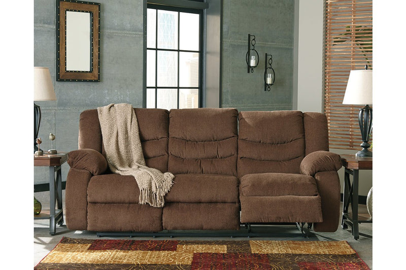 Tulen Chocolate Reclining Sofa - Gate FurnitureReclining Sofa