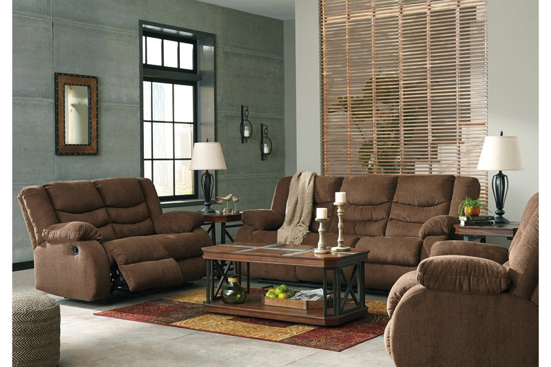 Tulen Chocolate Reclining Sofa - Gate FurnitureReclining Sofa