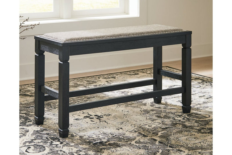 Tyler Creek Antique Black Counter Height Dining Bench - Gate FurnitureAccent Bench