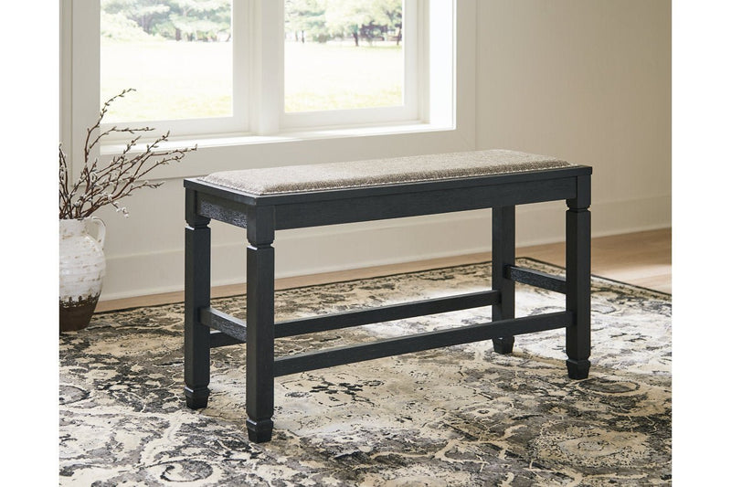 Tyler Creek Antique Black Counter Height Dining Bench - Gate FurnitureAccent Bench