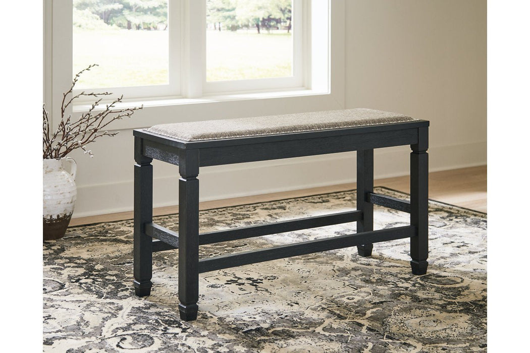 Tyler Creek Antique Black Counter Height Dining Bench - D736-09 - Gate Furniture