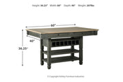 Tyler Creek Black/Gray Counter Height Dining Table - Gate FurnitureCounter Height Table