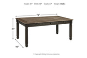 Tyler Creek Black/Gray Dining Table - Gate FurnitureDining Table