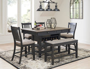 Tyler Creek Black/Grayish Brown Counter Height Set - Gate FurnitureCounter Height Set