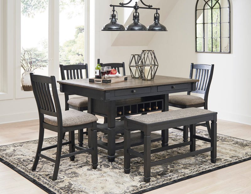 Tyler Creek Black/Grayish Brown Counter Height Set - Gate FurnitureCounter Height Set