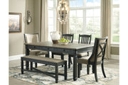 Tyler Creek Black/Grayish Brown Dining Bench - Gate FurnitureAccent Bench