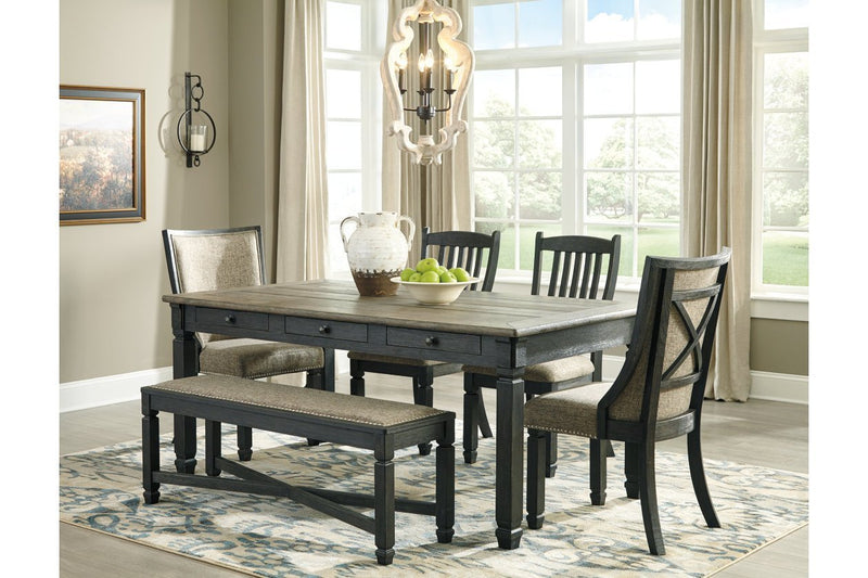 Tyler Creek Black/Grayish Brown Dining Bench - Gate FurnitureAccent Bench