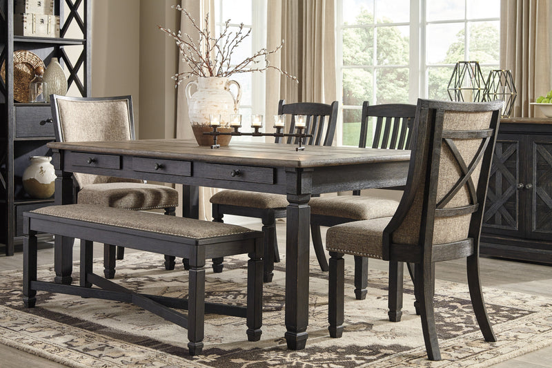 Tyler Creek Black/Grayish Brown Rectangular Dining Set - Gate FurnitureDining Room Set