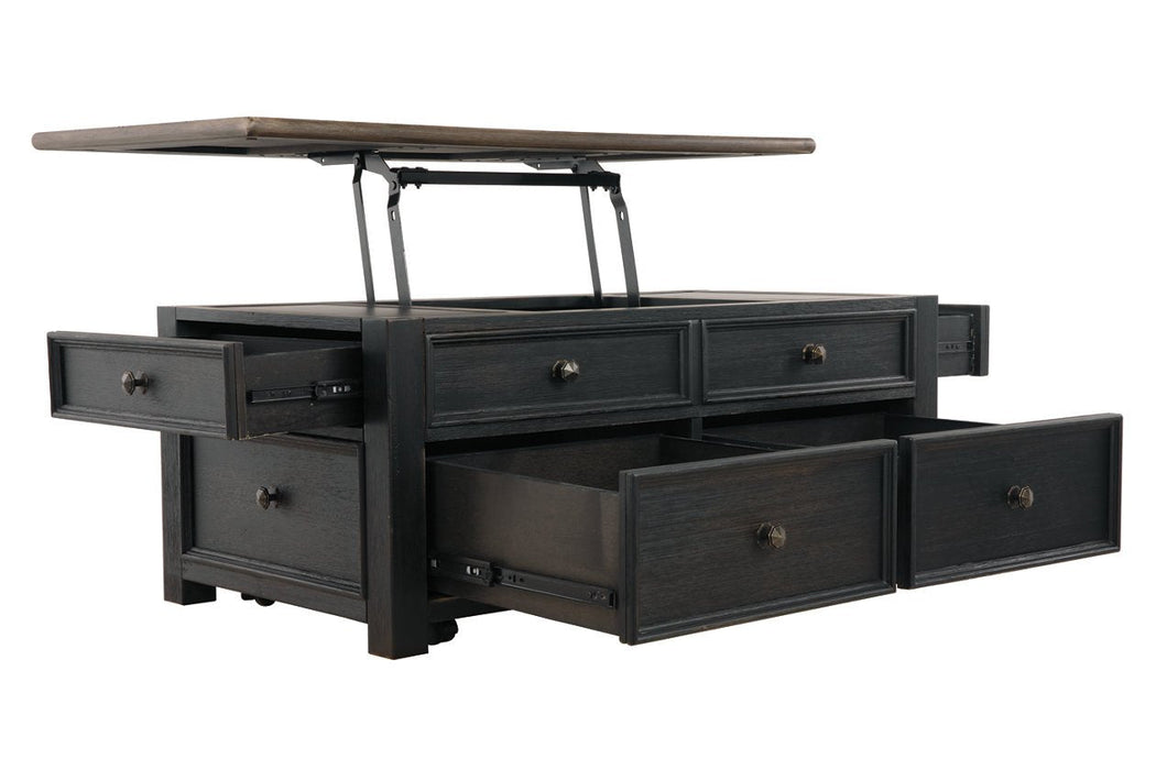 Tyler Creek Grayish Brown/Black Coffee Table with Lift Top - T736-20 - Gate Furniture