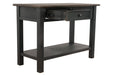 Tyler Creek Grayish Brown/Black Sofa/Console Table - T736-4 - Gate Furniture