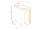 Tyler Creek Grayish Brown/Black Chairside End Table with USB Ports & Outlets - Gate FurnitureEnd Table Chair Side
