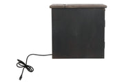 Tyler Creek Grayish Brown/Black Chairside End Table with USB Ports & Outlets - Gate FurnitureEnd Table Chair Side