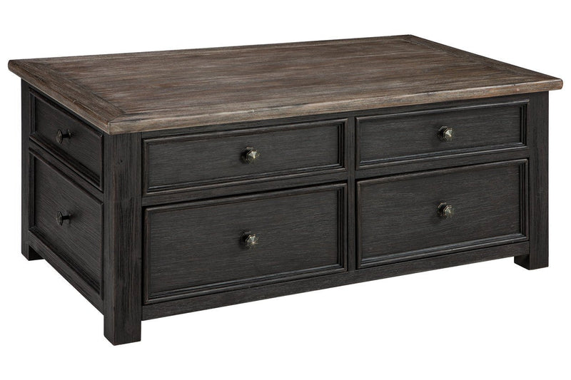 Tyler Creek Grayish Brown/Black Coffee Table with Lift Top - Gate FurnitureCoffee Table
