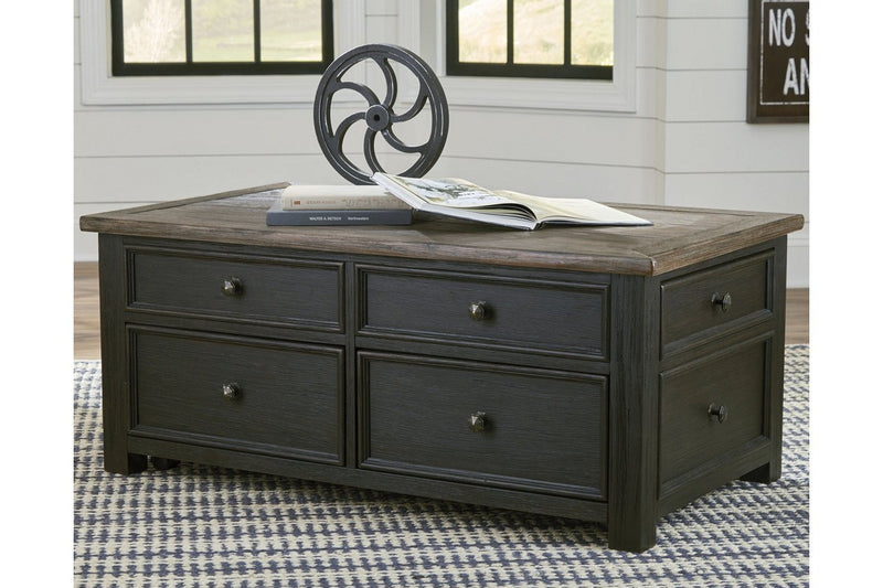 Tyler Creek Grayish Brown/Black Coffee Table with Lift Top - Gate FurnitureCoffee Table