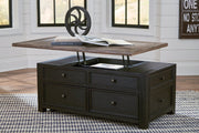 Tyler Creek Grayish Brown/Black Coffee Table with Lift Top - Gate FurnitureCoffee Table