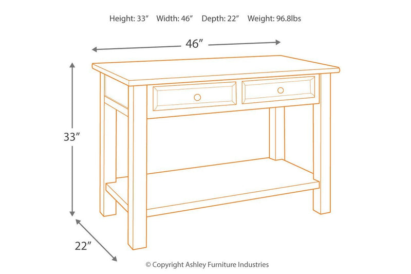 Tyler Creek Grayish Brown/Black Sofa/Console Table - Gate FurnitureSofa Table