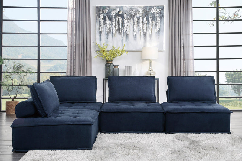 Ulrich Blue Modular 4 - Piece Modular Sectional - Gate FurnitureSectional