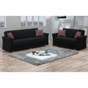 Utah 61 in. Convertible Sleeper Loveseat in Black with Storage - Gate FurnitureLoveseat