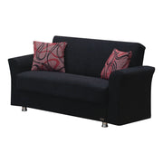 Utah 61 in. Convertible Sleeper Loveseat in Black with Storage - Gate FurnitureLoveseat