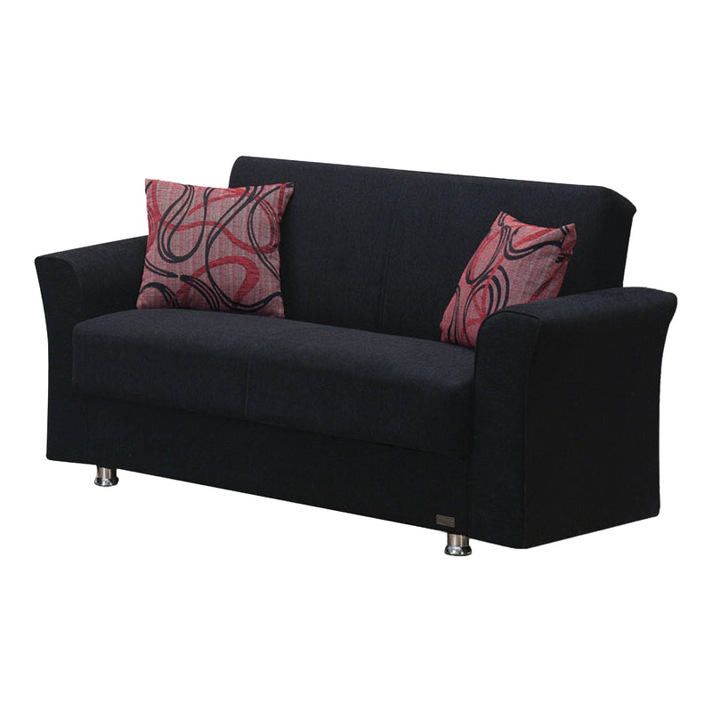 Utah 61 in. Convertible Sleeper Loveseat in Black with Storage - Gate FurnitureLoveseat