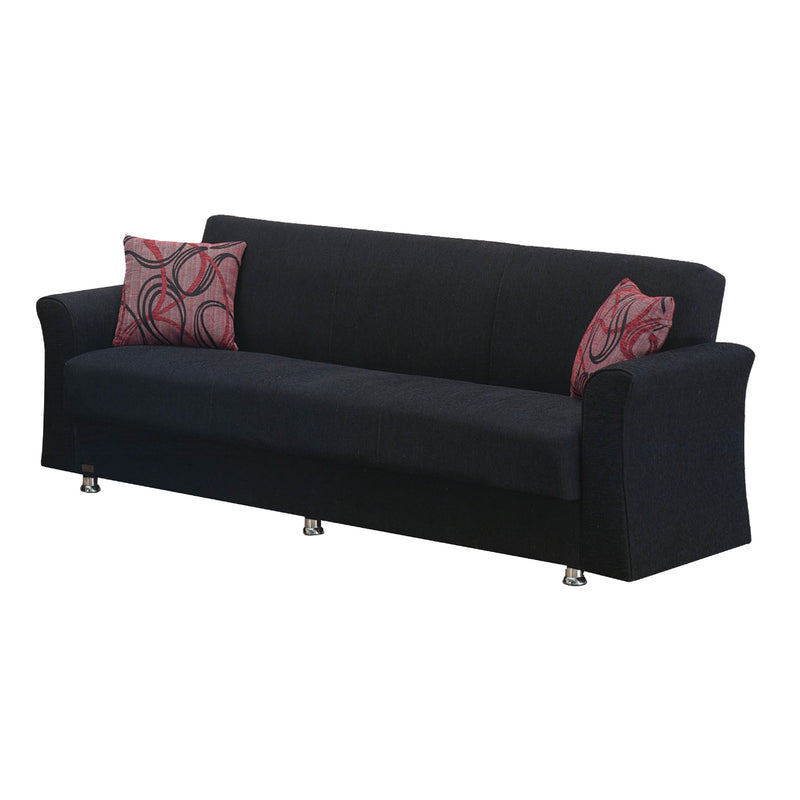Utah 89 in. Convertible Sleeper Sofa in Black with Storage - Gate FurnitureSleeper Sofa