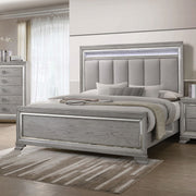 Vail Gray LED King Panel Bed - Gate FurnitureKing Bed
